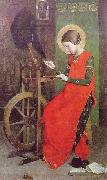 Marianne Stokes St Elizabeth of Hungary Spinning for the Poor oil painting artist